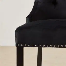 Viktor II Black Velvet Bar Stool