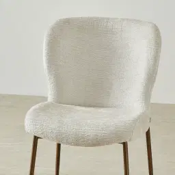Hailey Fusion Grey Woven Fabric Dining Chair - Brushed Bronze Legs