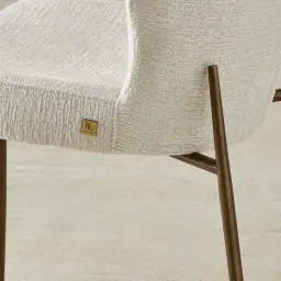 Hailey Fusion Grey Woven Fabric Dining Chair - Brushed Bronze Legs