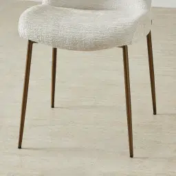 Hailey Fusion Grey Woven Fabric Dining Chair - Brushed Bronze Legs