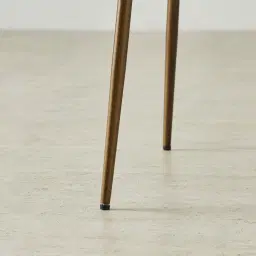 Hailey Fusion Grey Woven Fabric Dining Chair - Brushed Bronze Legs