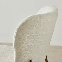 Hailey Fusion Grey Woven Fabric Dining Chair - Brushed Bronze Legs