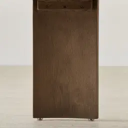 Isadora Warm Ivory Fabric Dining Chair - Medium Brown Solid Wooden Legs