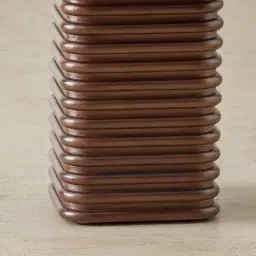 Ophelia Smoky Walnut Veneer Curved Side Table