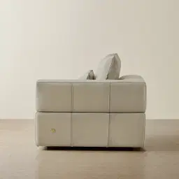 Riviera Milk Coffee Leather Sofa - Right Seat