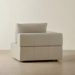 Riviera Milk Coffee Leather Sofa - Left Seat