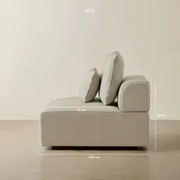 Riviera Milk Coffee Leather Sofa - Armless Seat