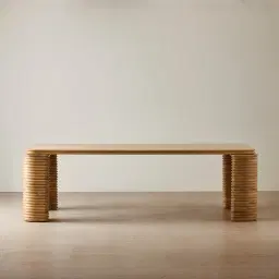 Ophelia Light Brown Ash Veneer Curved Dining Table