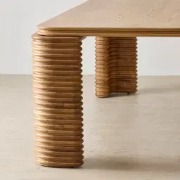 Ophelia Light Brown Ash Veneer Curved Dining Table