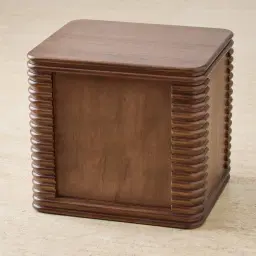 Ophelia Smoky Walnut Veneer Curved Bedside Table