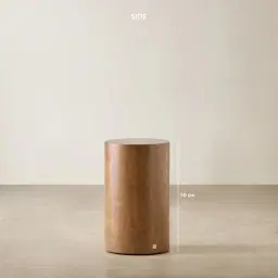Trento Round Amber Brown Ash Veneer Short Plinth