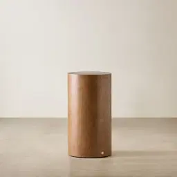 Trento Round Amber Brown Ash Veneer Medium Plinth