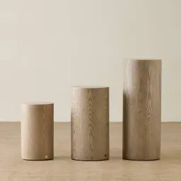 Trento Round Medium Brown Ash Veneer Short Plinth