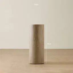 Trento Round Medium Brown Ash Veneer High Plinth