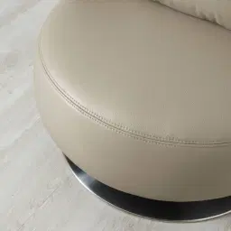 Vermont Milk Coffee Leather Swivel Occasional Chair