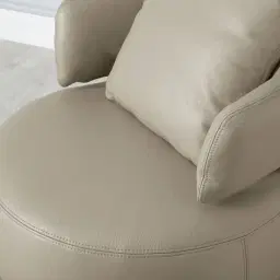 Vermont Milk Coffee Leather Swivel Occasional Chair