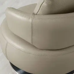 Vermont Milk Coffee Leather Swivel Occasional Chair