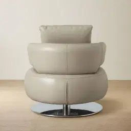 Vermont Milk Coffee Leather Swivel Occasional Chair