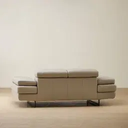 Lennox Milk Coffee Leather 2-Seater Sofa