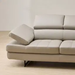 Lennox Milk Coffee Leather 2-Seater Sofa