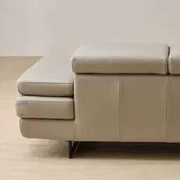 Lennox Milk Coffee Leather 2-Seater Sofa