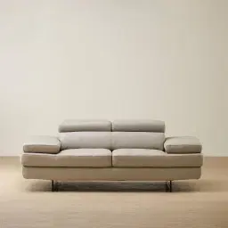 Lennox Milk Coffee Leather 2-Seater Sofa