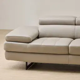 Lennox Milk Coffee Leather 2-Seater Sofa