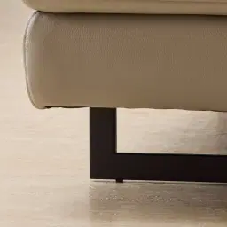 Lennox Milk Coffee Leather 3-Seater Sofa