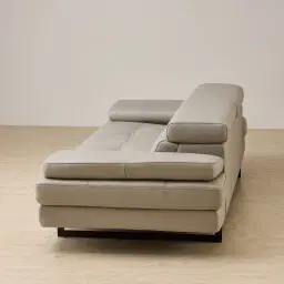 Lennox Milk Coffee Leather 3-Seater Sofa