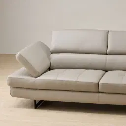 Lennox Milk Coffee Leather 3-Seater Sofa