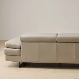 Lennox Milk Coffee Leather 3-Seater Sofa