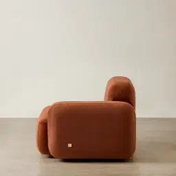 Capri Copper Brown Velveteen Modular 1 Seater Right Arm