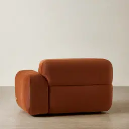 Capri Copper Brown Velveteen Modular 1 Seater Right Arm