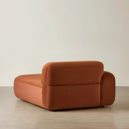 Capri Copper Brown Velveteen Modular Left Chaise