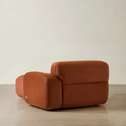 Capri Copper Brown Velveteen Modular Right Chaise