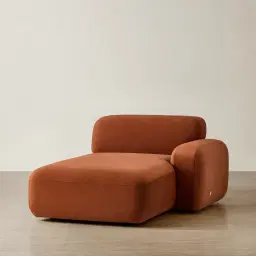 Capri Copper Brown Velveteen Modular Right Chaise