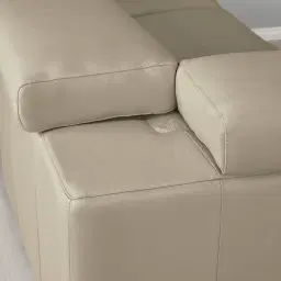 Alessia Milk Coffee Leather Dual Electric Recliner Lounge - Right