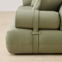Elva Green Pastel Nubuck Leather 2-Seater Sofa