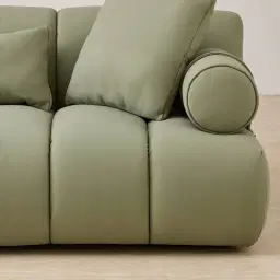 Elva Green Pastel Nubuck Leather 2-Seater Sofa