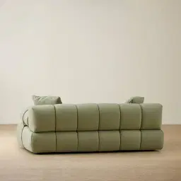Elva Green Pastel Nubuck Leather 2-Seater Sofa