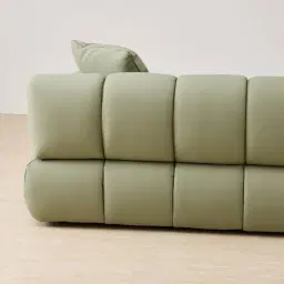 Elva Green Pastel Nubuck Leather 2-Seater Sofa