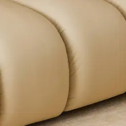 Elva Camel Tan Nubuck Leather 3-Seater Sofa