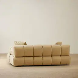 Elva Camel Tan Nubuck Leather 2-Seater Sofa