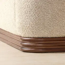 Ophelia Mid Beige Fabric King Bed with Smoky Walnut Bed Frame