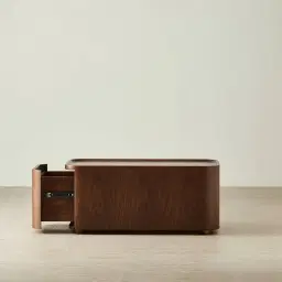 Capri Smoky Walnut Veneer Ottoman Table