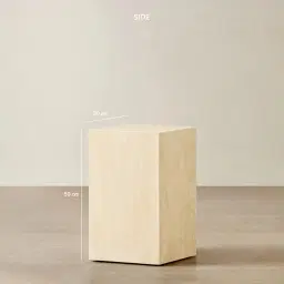 Santorini Cream Travertine Finish Sintered Stone Short Plinth 30x30x50cm
