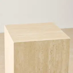 Santorini Cream Travertine Finish Sintered Stone Short Plinth 30x30x50cm