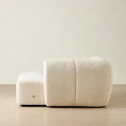 Quincy Stone Cream Woven Fabric Right Cuddler Module