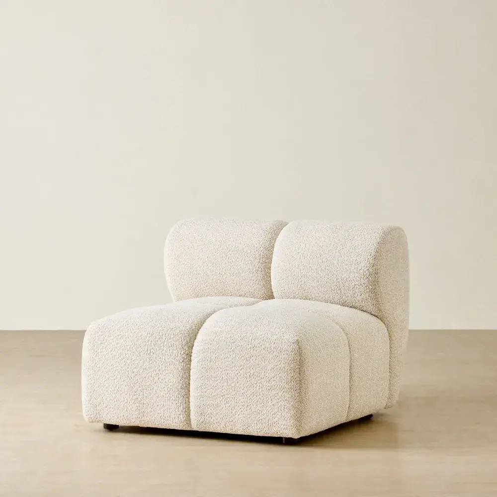 Quincy Stone Cream Woven Fabric Armless Module