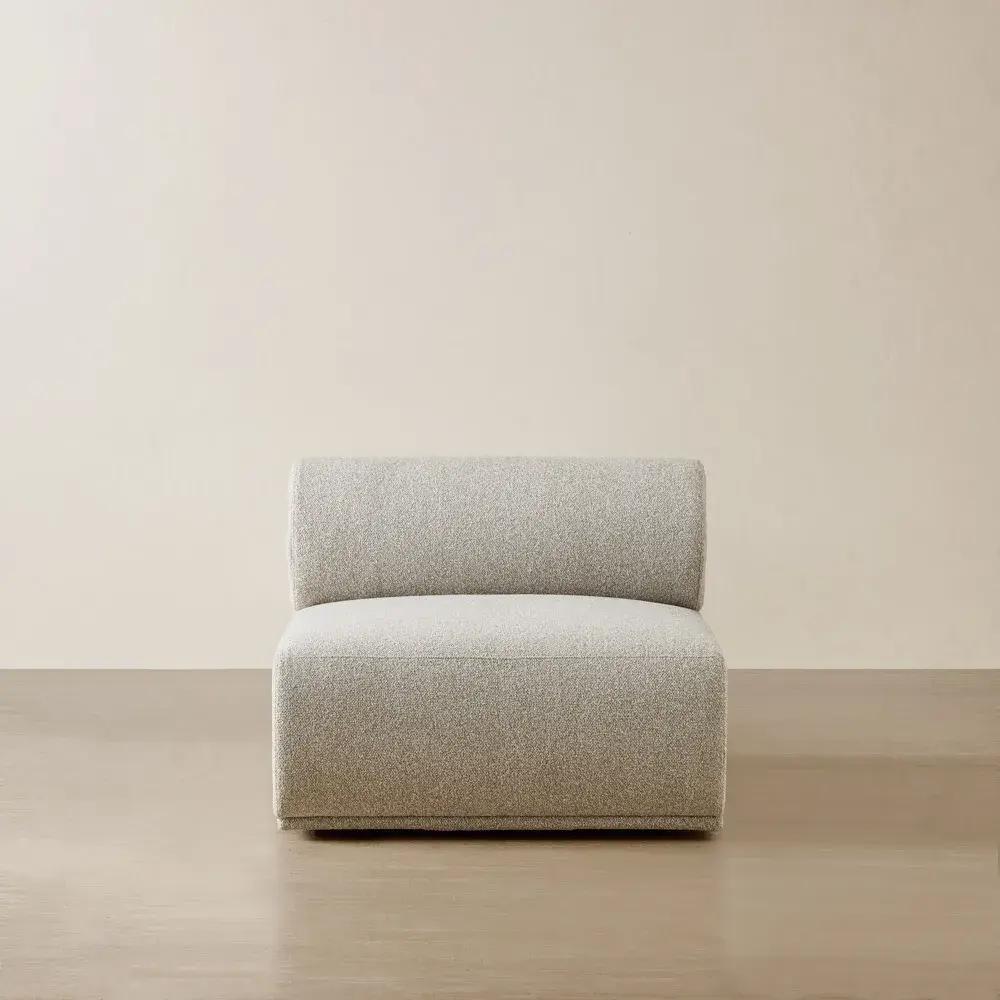 Pebbla Slate Grey Fabric Armless Module